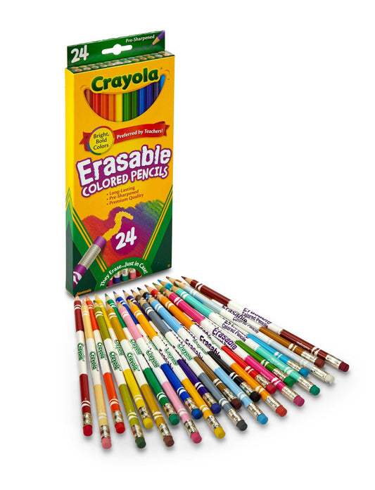 Crayola Erasable Colored Pencils, Art Tools, Adult Coloring, 24 Count