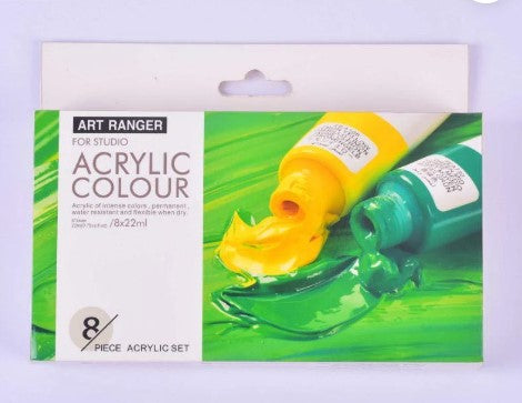 Art Ranger 8 Regular Colours Acrylic Set - 22ml
