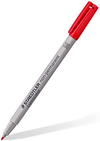 Staedtler Lumograph Non-Permanent Wet Erase Marker Pens, Medium Tip Refillable Colored Markers, 8 Pack, 315 WP8