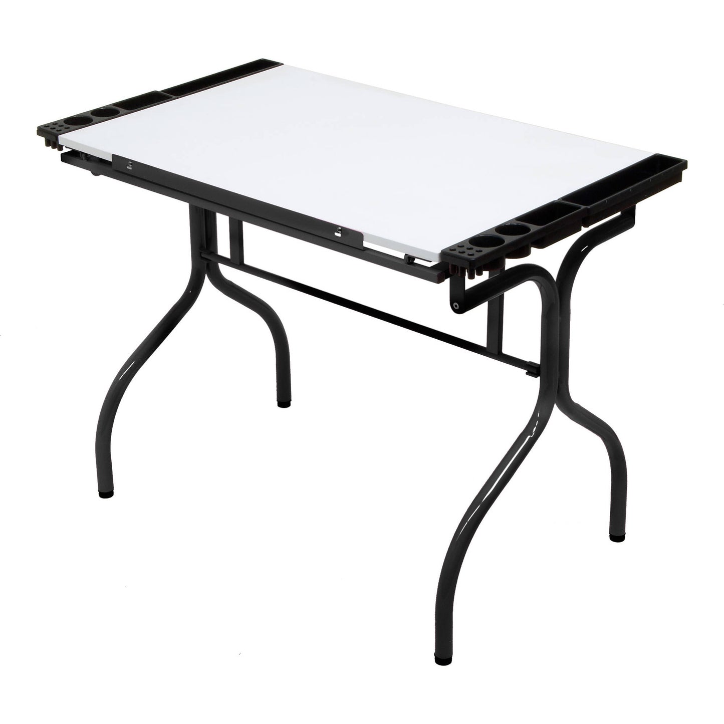Studio Designs Metal Folding Drafting Table, Black, Wood Top