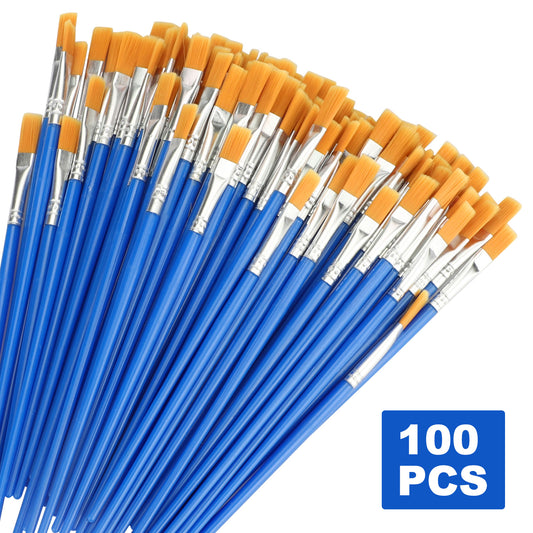 Paint Brush Set, EEEkit 100/12PCS Artist Brushes for Painting with Acrylic, Oil and Watercolor