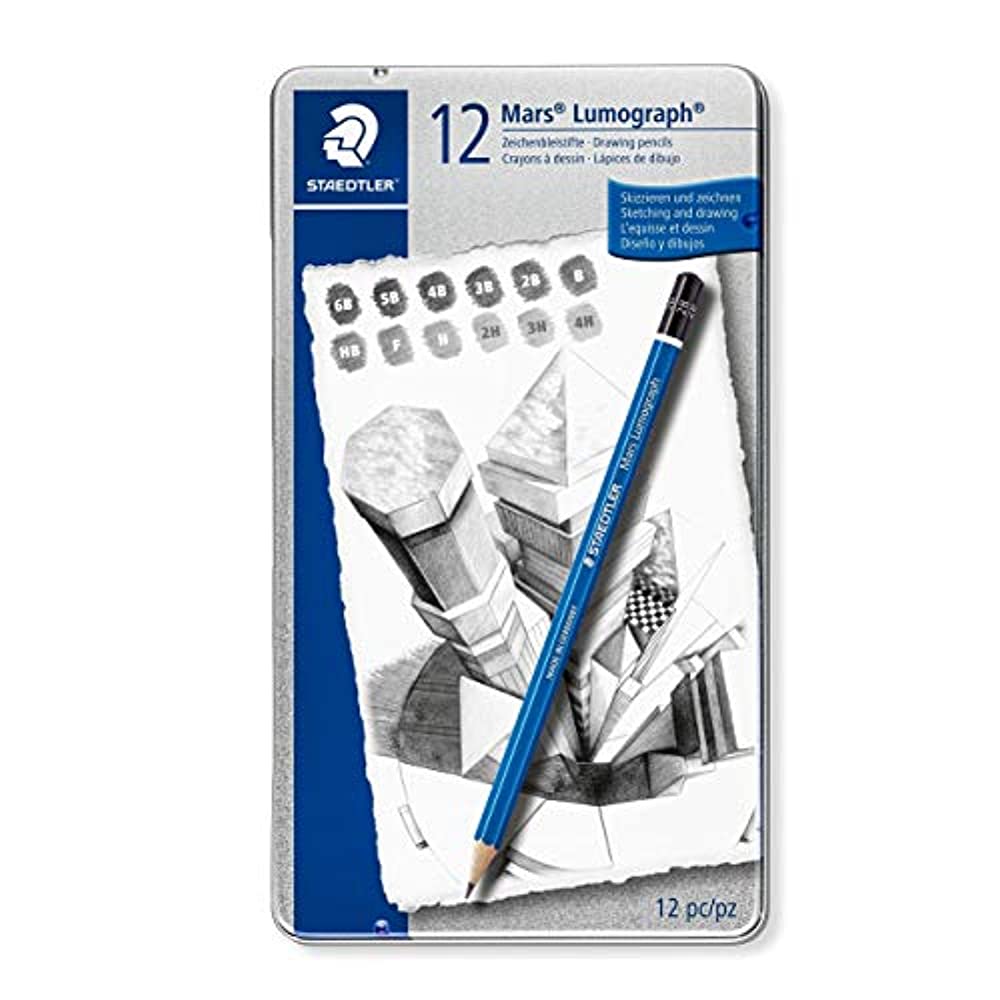 Staedtler Mars Lumograph Art Drawing Pencils, 12 Pack, 100 G12