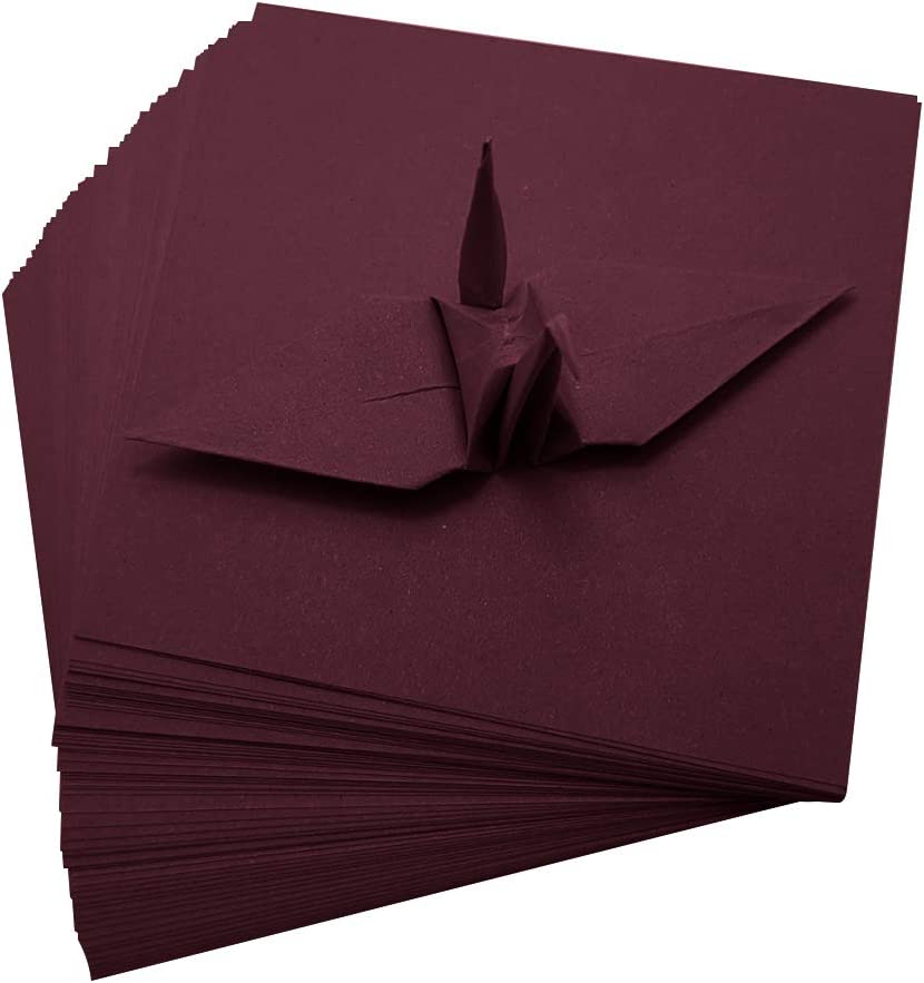 100 Origami Paper Double Sided Color Red 3x3 inches Square Easy Fold Paper for Folding Paper, Origami Cranes, Scrapbook Paper (#S16 Red)
