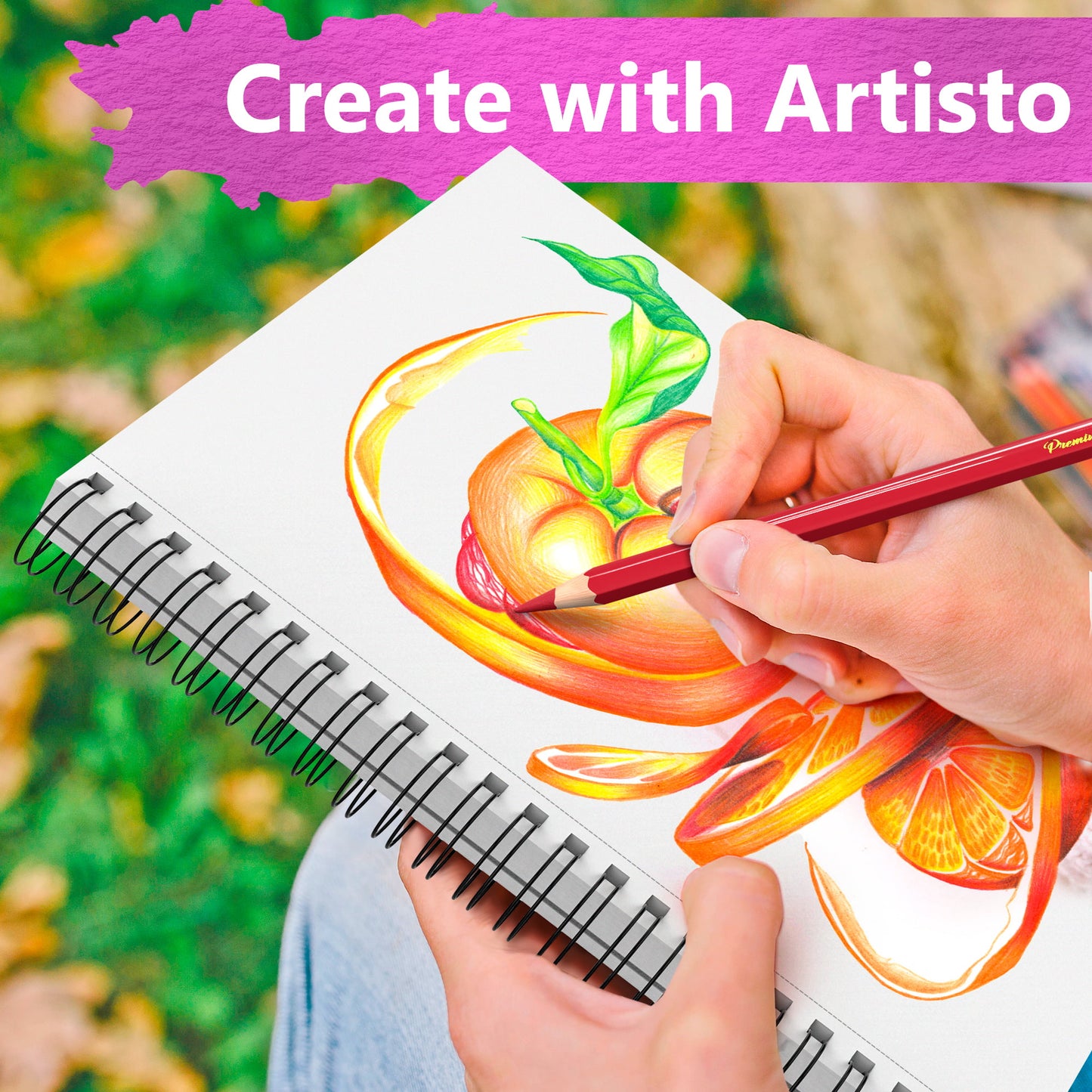 Artisto Premium Sketch Book Set 9x12", Spiral Bound, Pack of 2, 200 Sheets (100g/m2)