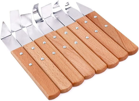8 Pack Pottery Tools - Stainless Steel Engraving Knives - Clay Hand Tools - Craft Trim Artist - Ceramic Tools Set Engraving, Shaping, Clay Sculpture, Styling
