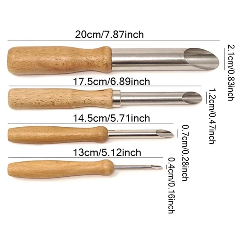 4 Pcs/Sets Stainless Steel Circle Shaping Pottery Clay Sculpture Tools Hole Punch