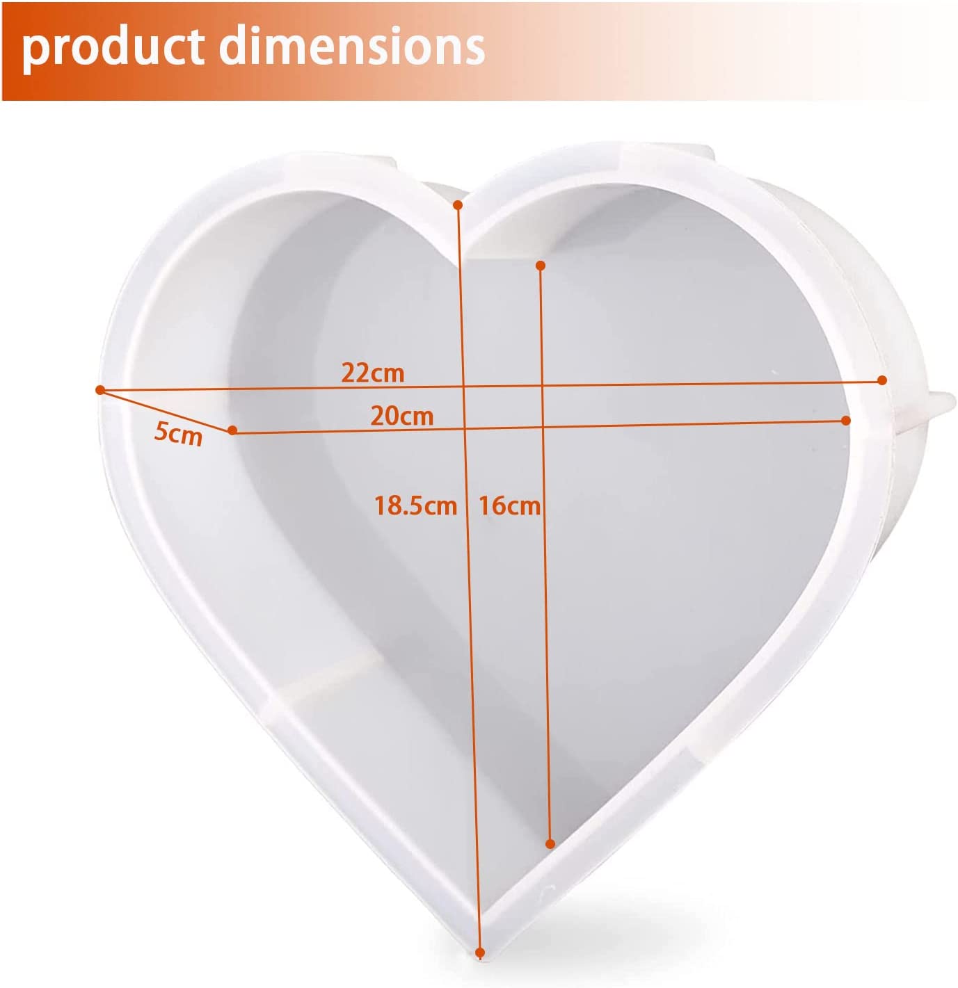 Large Silicone Molds for Resin, Resin Heart Molds 7.3'' x 8.3“x 2'', Deep Epoxy Resin Molds for Flowers Preservation,Resin Art, Resin Casting DIY Mold for Wedding,Valentine, Anniversary