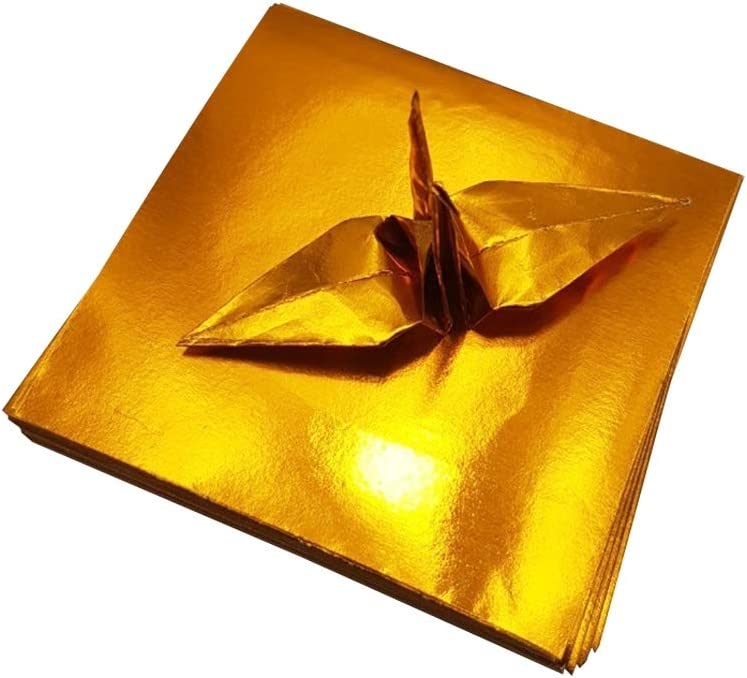 100 Origami Paper Sheets Paper Pack Gold foil Paper 3x3 inches Paper Squares  (Gold)
