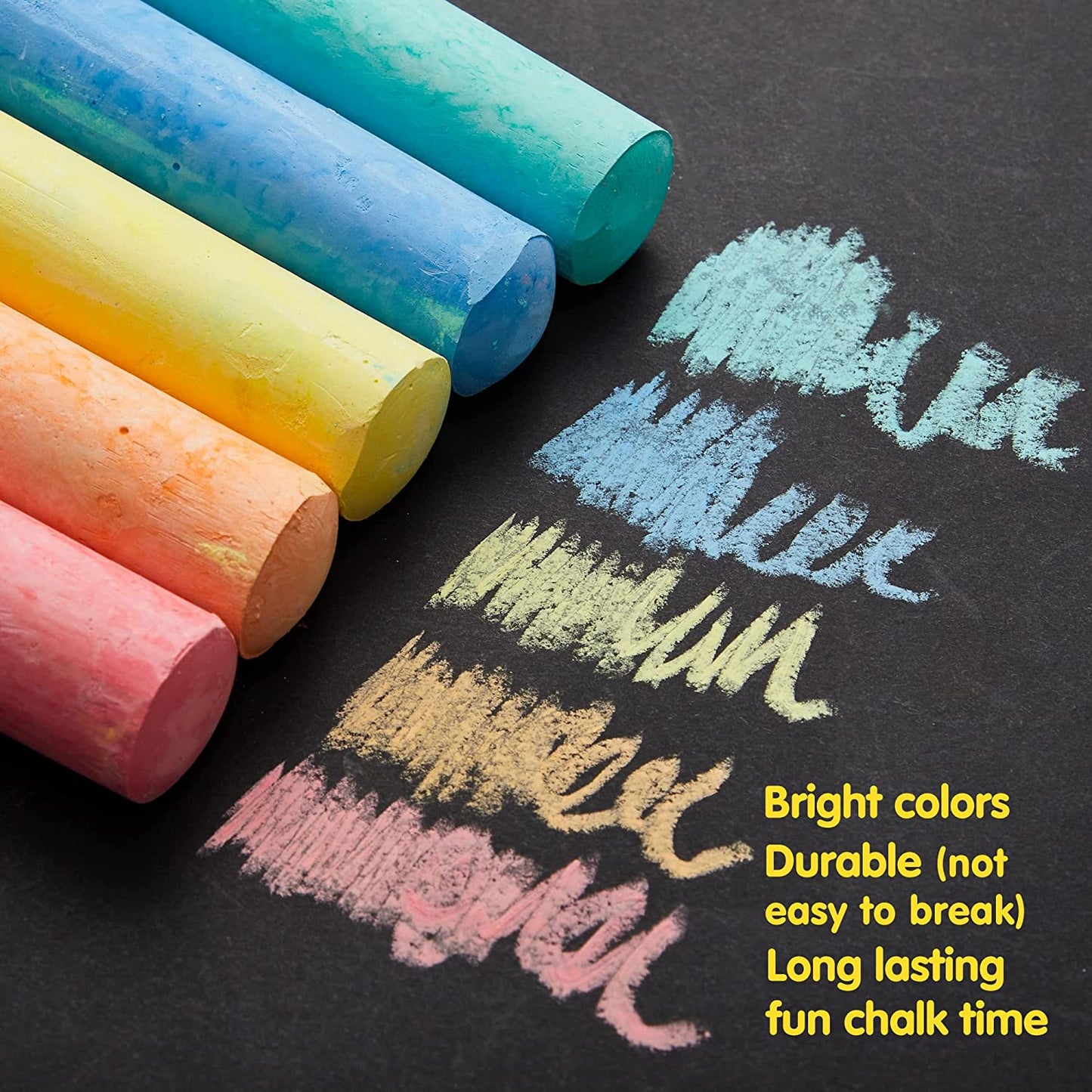 JOYIN 150 PCS Sidewalk Chalk Set in 30 Packs, 5 Colors, Giant Box Non-Toxic Jumbo Washable Chalk for Outdoor Art Play, Painting on Chalkboard, Kitchen, Blackboard, Playground, Outdoor