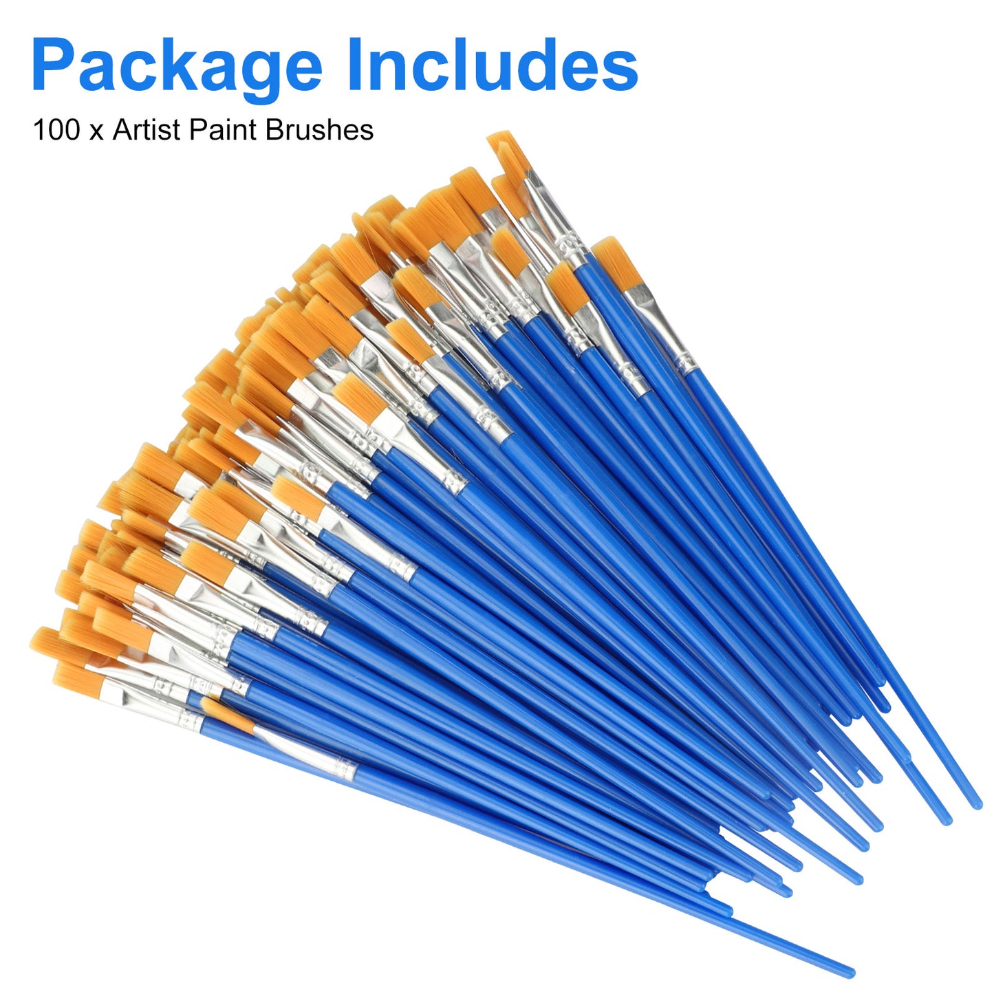 Paint Brush Set, EEEkit 100/12PCS Artist Brushes for Painting with Acrylic, Oil and Watercolor