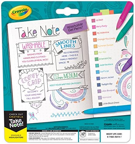 Crayola Colored Gel Pens, Washable Pens Medium Point, 14 Count