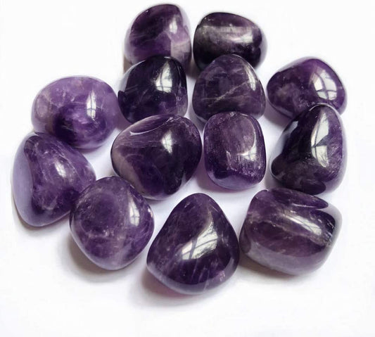 Anjiucc 1/2 lb Amethyst Natural Bulk Stone Crystals - Large 0.5''-1" Natural Tumbled Stones Polished Crystal Kit for Reiki, Healing Crystal