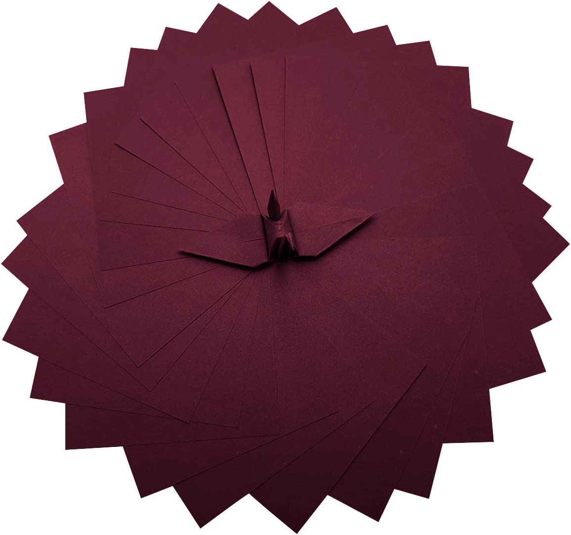 100 Origami Paper Double Sided Color Red 3x3 inches Square Easy Fold Paper for Folding Paper, Origami Cranes, Scrapbook Paper (#S16 Red)