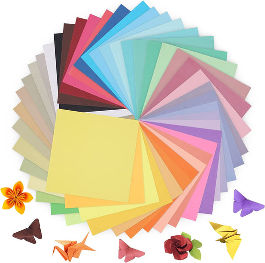 Origami Paper 50 Colors 100 Sheets 6" x 6" - Double Sided Color Origami Kit for Crafts & Art