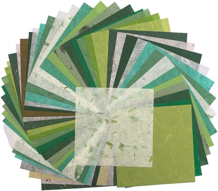 50 Sheets 6 x 6 Inches Square Origami Paper Arts Folding Craft, Decoration Paper, Square Folding Paper DIY Crafts (Mixed Green)