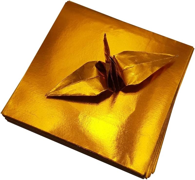 100 Origami Paper Sheets Paper Pack Gold foil Paper 3x3 inches Paper Squares  (Gold)