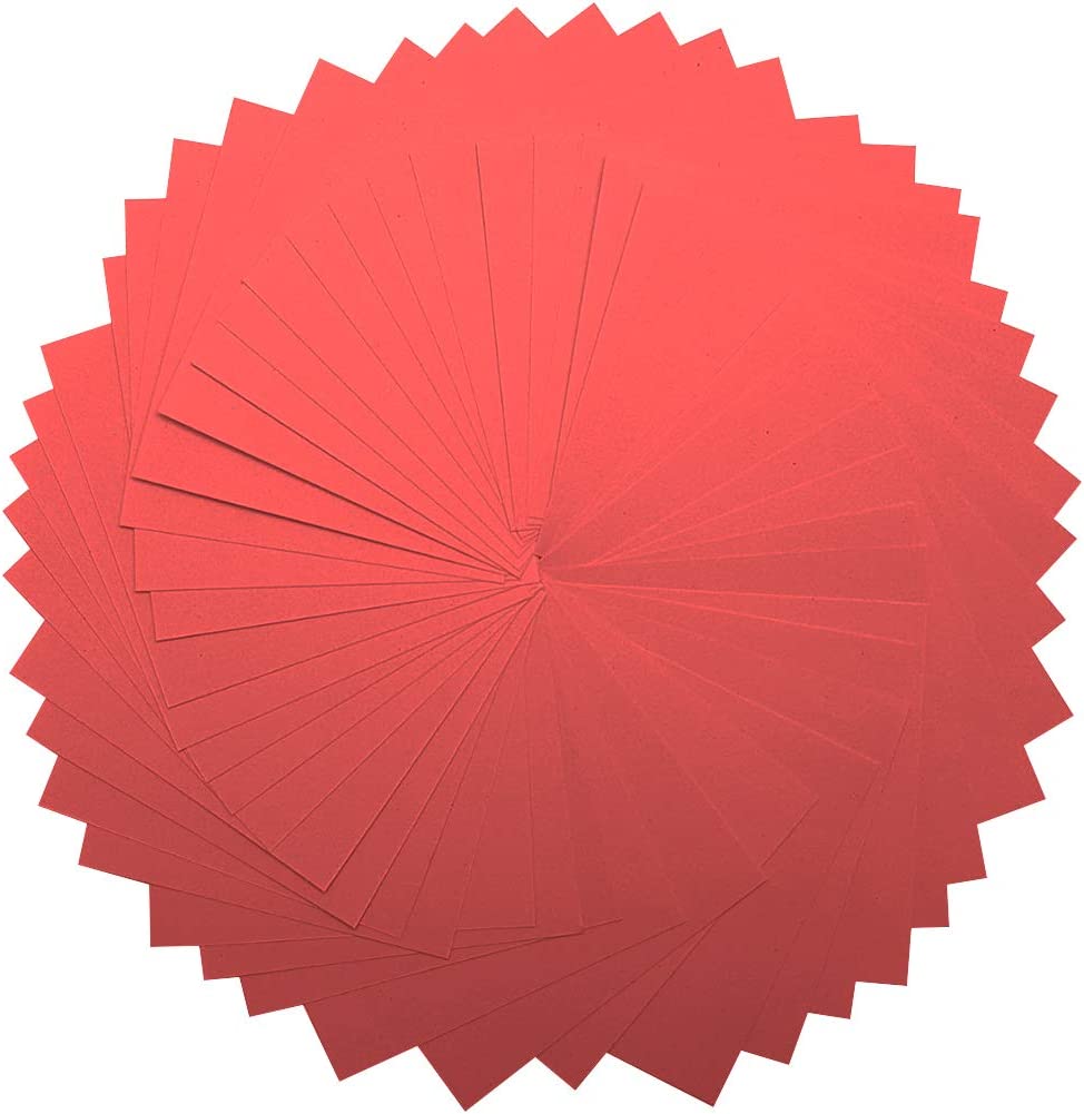 100 Origami Paper Double Sided Color Red 3x3 inches Square Easy Fold Paper for Folding Paper, Origami Cranes, Scrapbook Paper (#S16 Red)