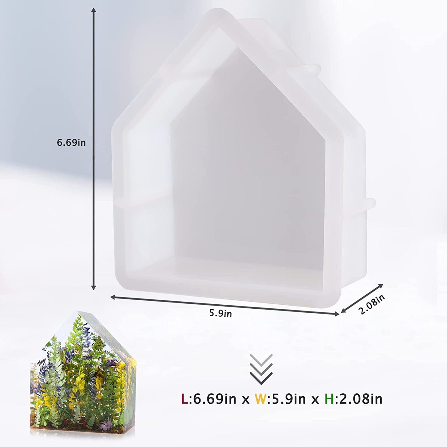 MARKOO Large Silicone Bookends Resin Molds, Rectangle Silicone Resin Molds for Resin Casting, Epoxy Resin Molds for Flowers Preservation, Resin Art, DIY Wedding, Valentine