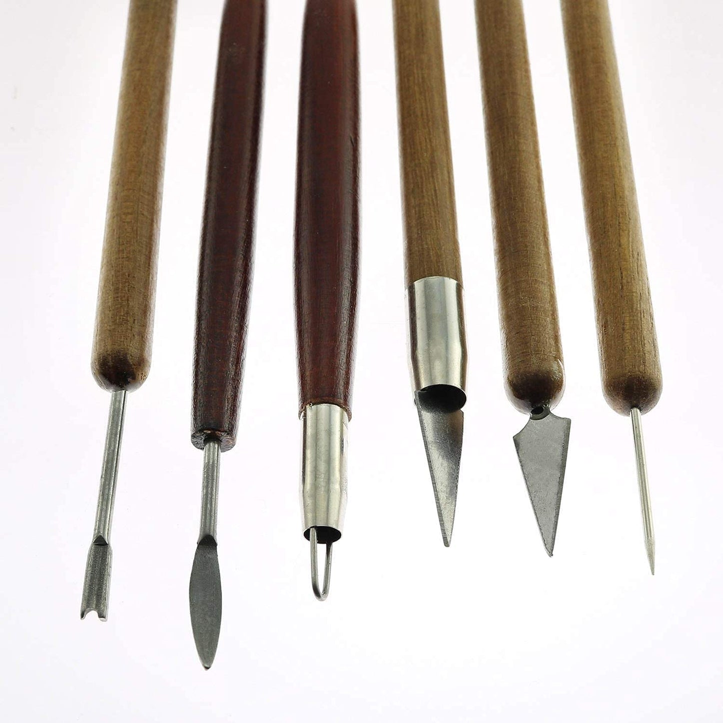 Clay Sculpting Set 6PCS Wooden Handle Double-Headed Wax Carving Pottery Sculpture Tools
