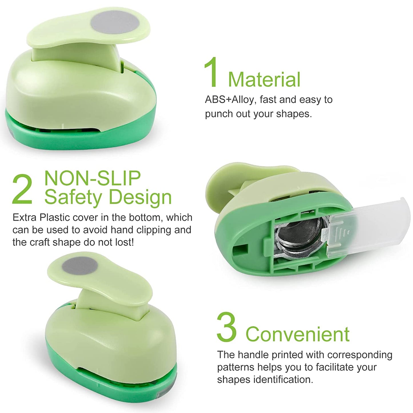UCEC 6 Pcs Craft Hole Punch, 1-Inch Paper Puncher Handmade Hole Scrapbooking Punches, Different Shape Crafting Designs for Kindergarten Teacher Office Supplies Kids