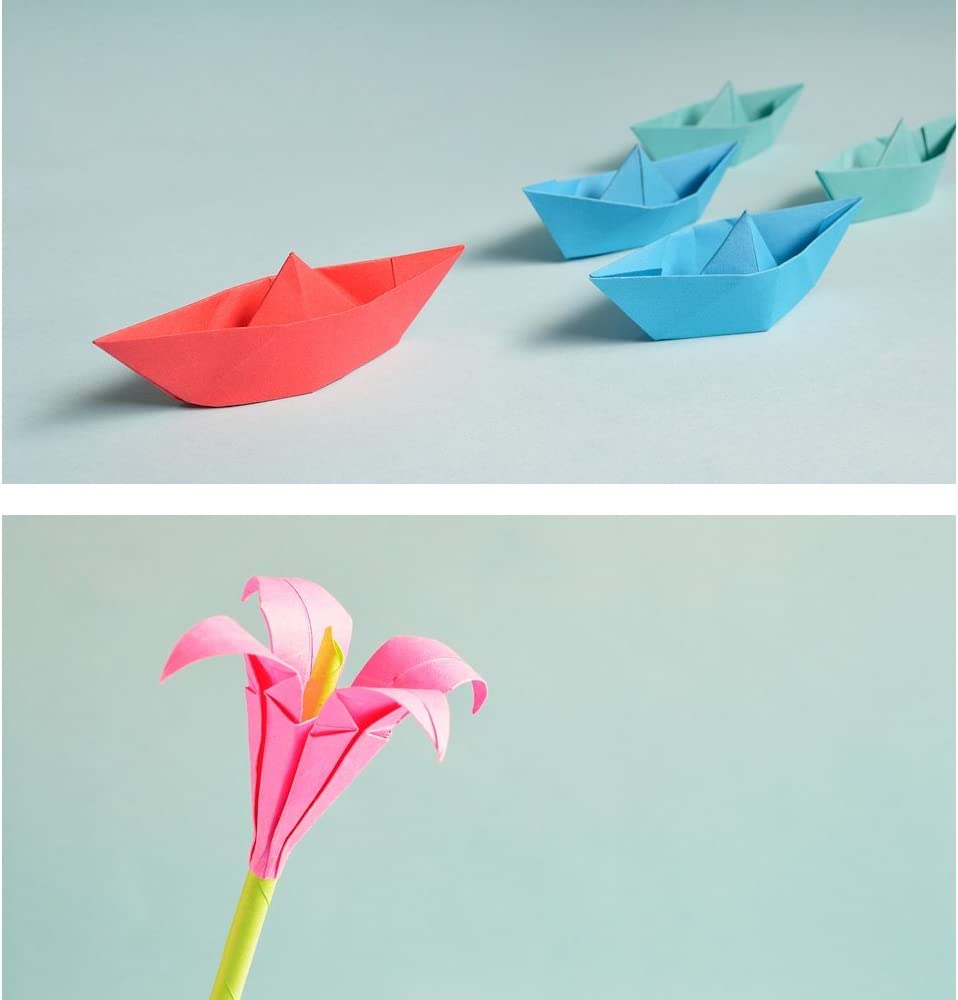 Origami Paper Large, Opret 100 Sheets 20x20cm / 8 inch Large Origami Paper 50 Vivid Colors Single Sided
