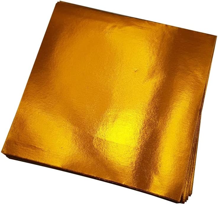100 Origami Paper Sheets Paper Pack Gold foil Paper 3x3 inches Paper Squares  (Gold)