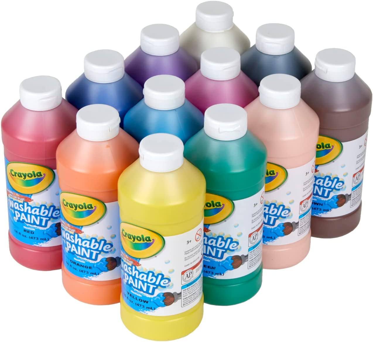 Crayola Washable Paint, 12 Count,16 Oz