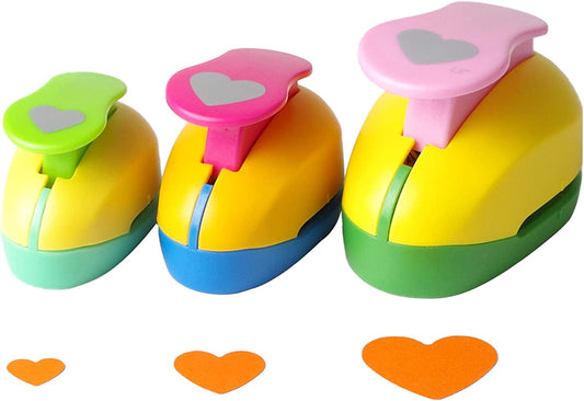Heart Punch 3/8 inch+5/8 inch+1 inch Craft Lever Punch Handmade Paper Punch for Crafting Scrapbooking