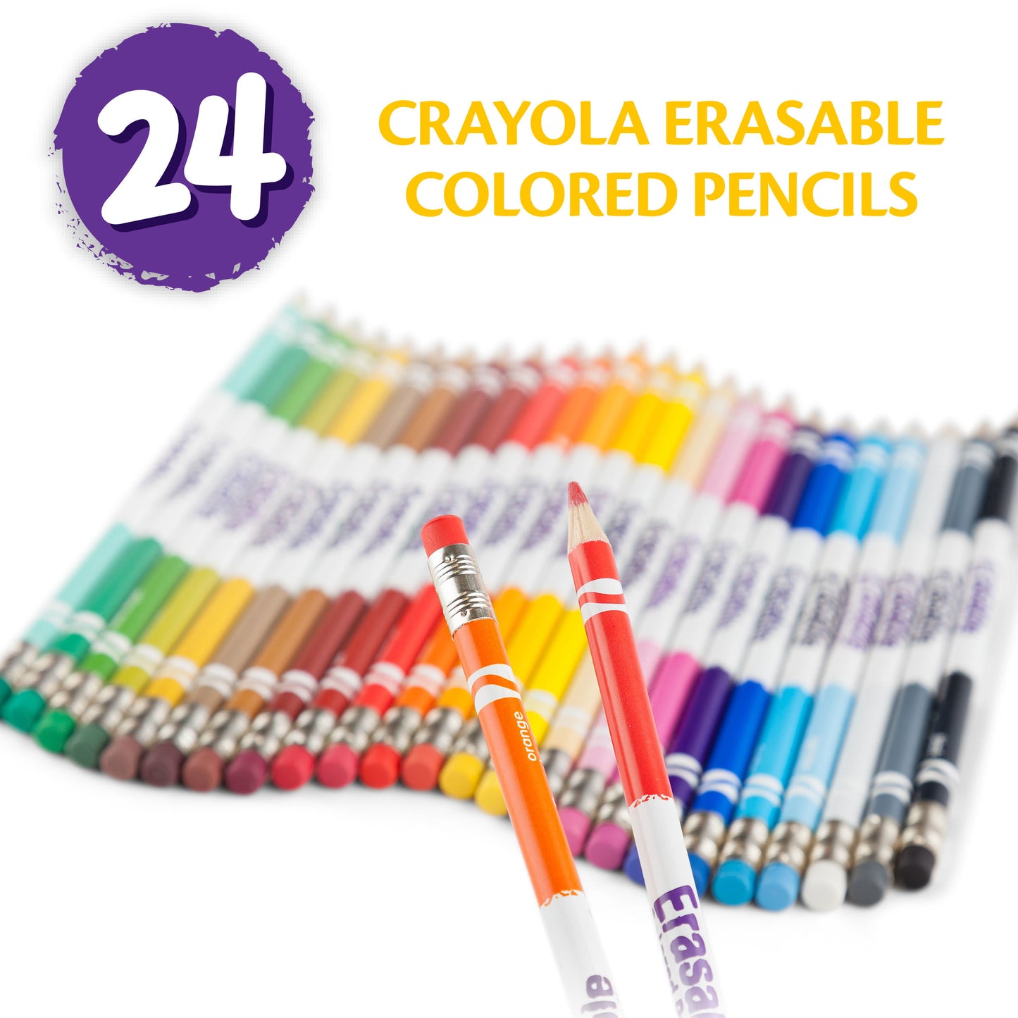 Crayola Erasable Colored Pencils, Art Tools, Adult Coloring, 24 Count