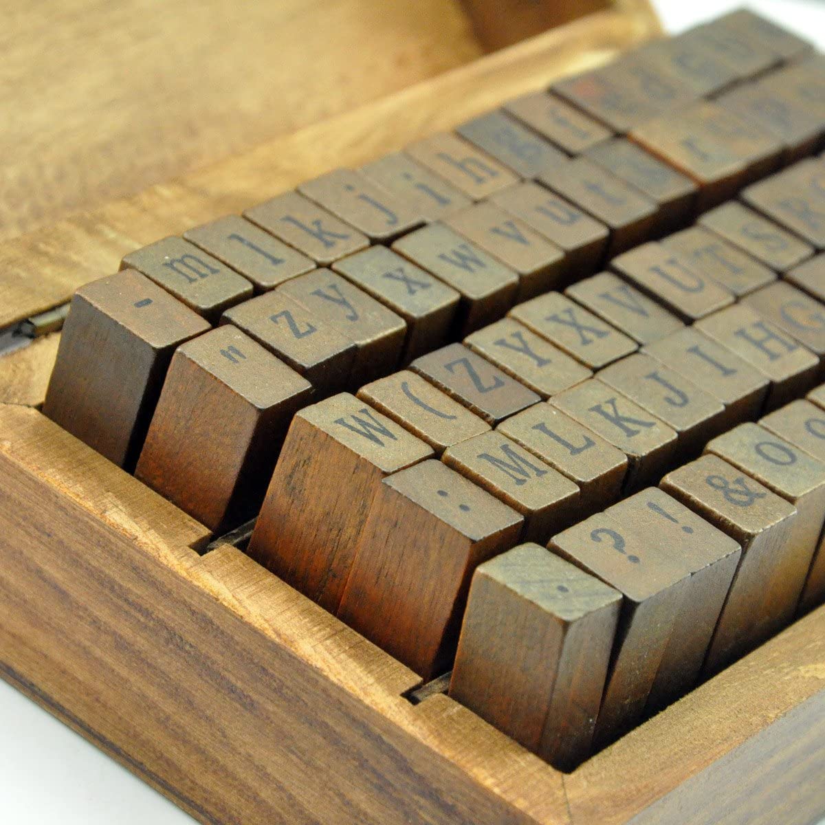 UCEC 70pcs Wooden Alphabet Rubber Stamps