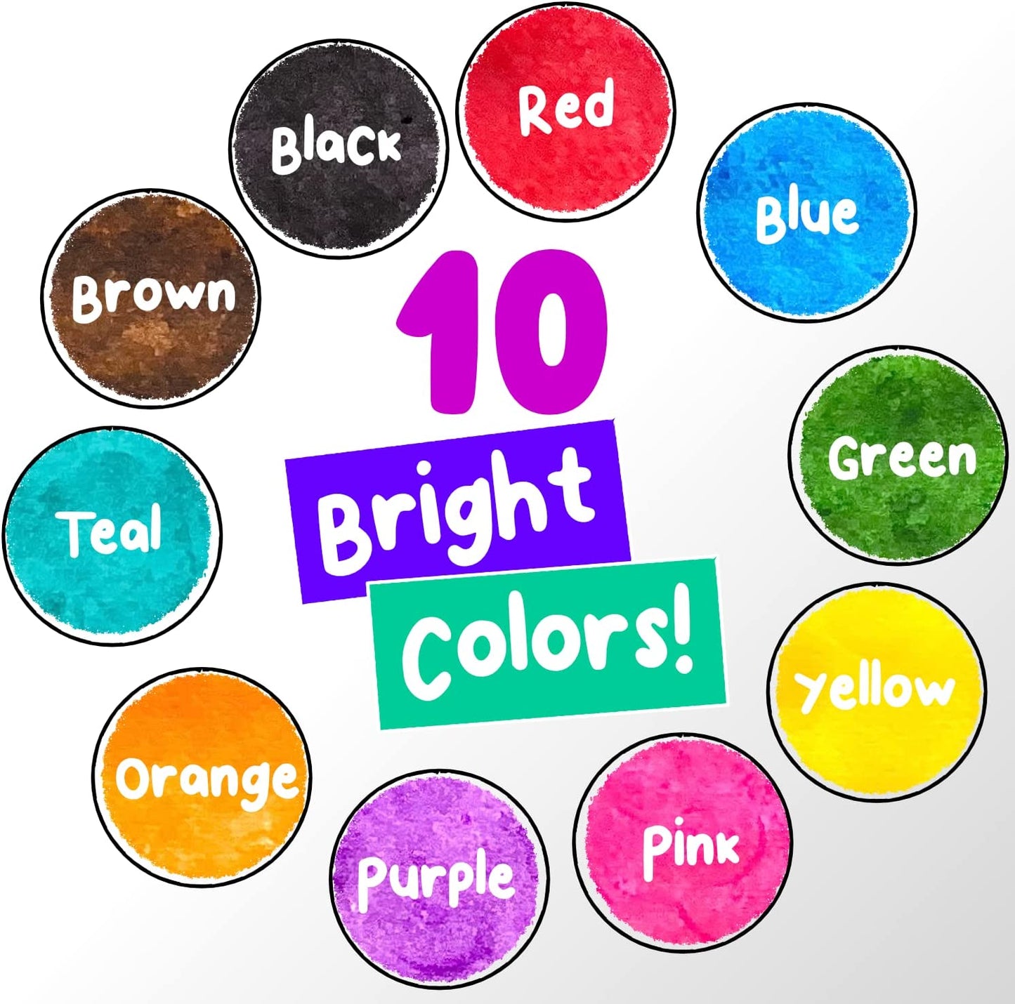Chalkola Kids Washable Dot Markers 10 Shimmer Colors | Water-Based Non Toxic Paint Daubers for Toddlers | Fun Preschool Art Supplies