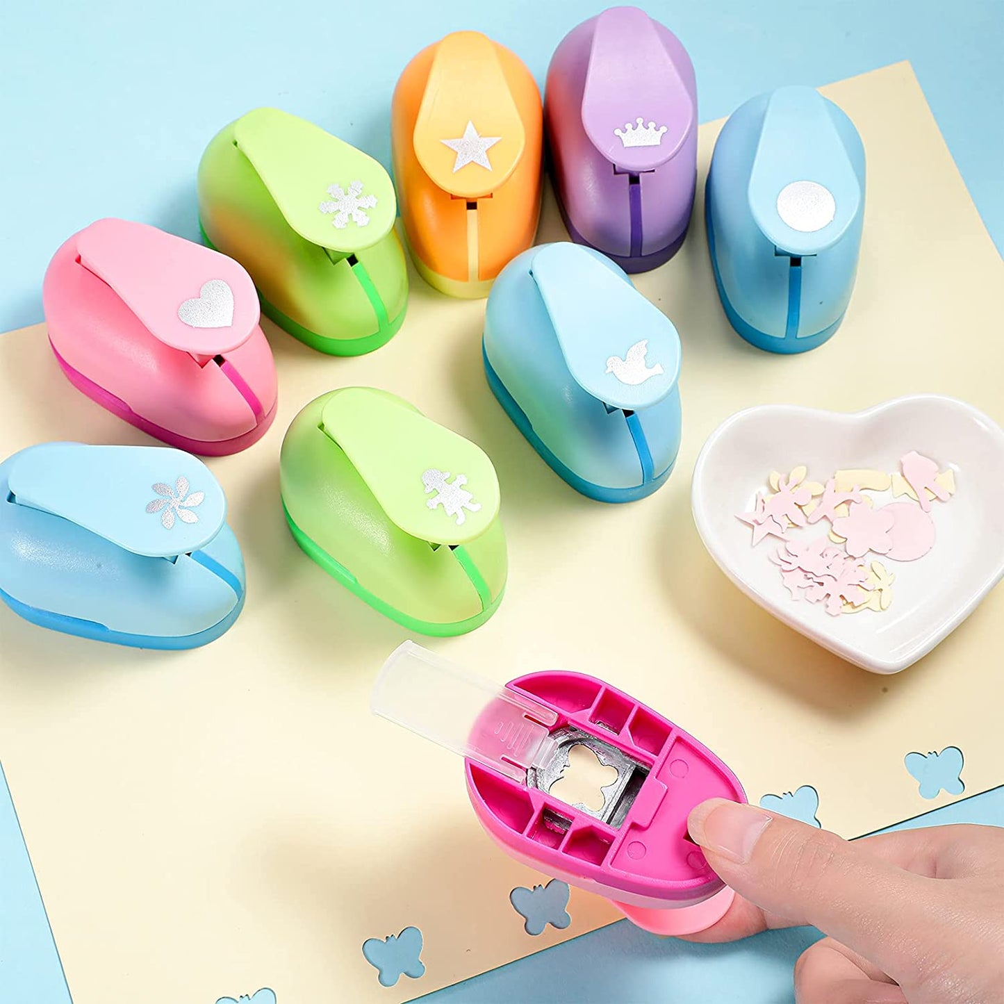 10 Pieces Craft Hole Punch Mini Craft Paper Punch Single Crafting Scrapbook Punch Shape Hole Puncher for DIY Craft, Scrapbook, Cards, Handmade Project, 10 Shapes
