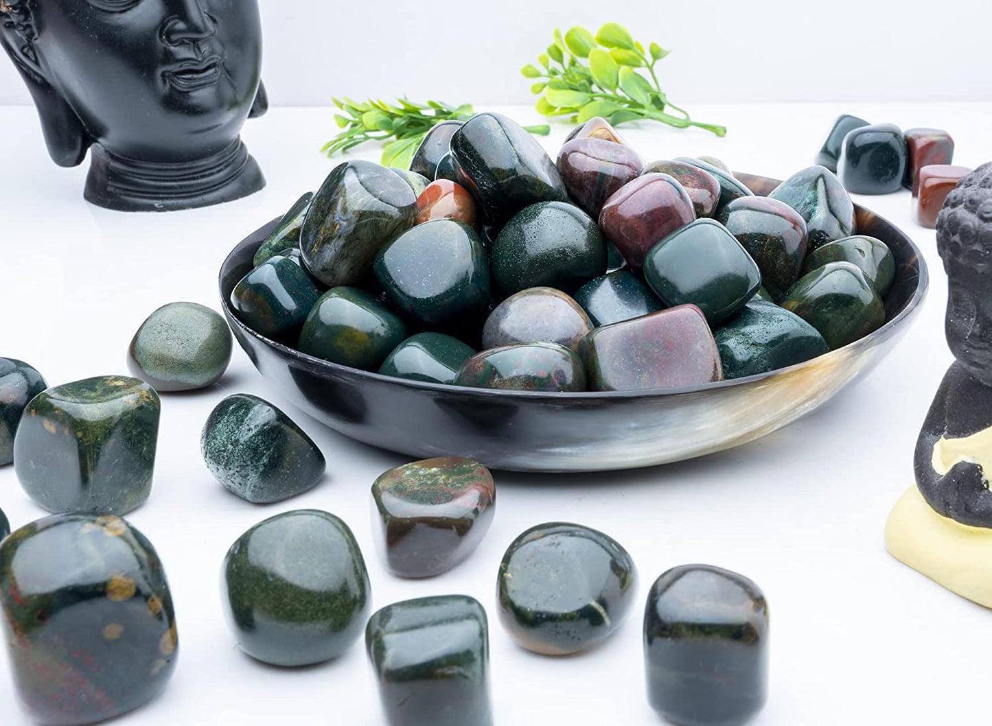 Crocon 1lb Green mica Tumbled Stones and Crystals Bulk, Polished Stones - Rock Collection