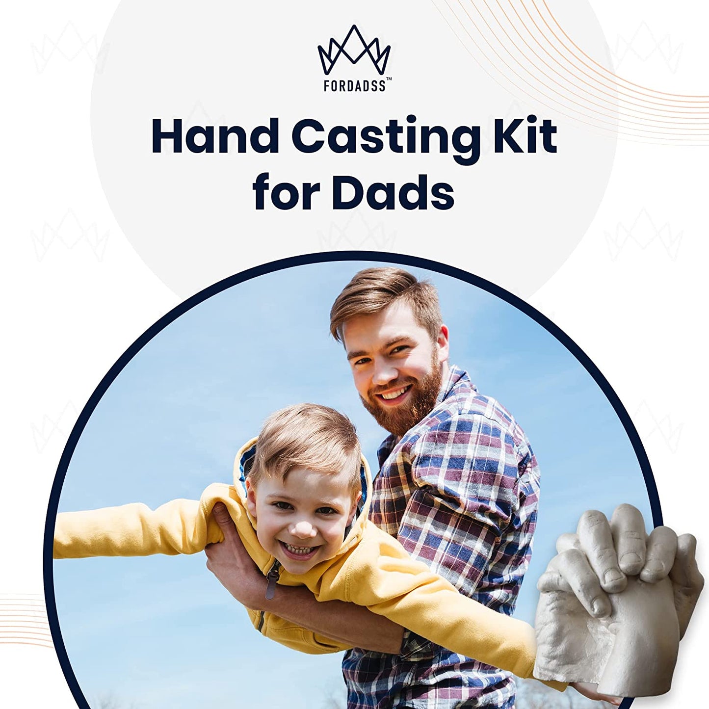 FORDADSS Hand Casting Kit Couples | Unique Birthday Gifts for Men Husband Father Grandpa | Wooden Base | DIY Hand Mold Kit | Kids Fathers Day Family Adult Child | Couple Gifts