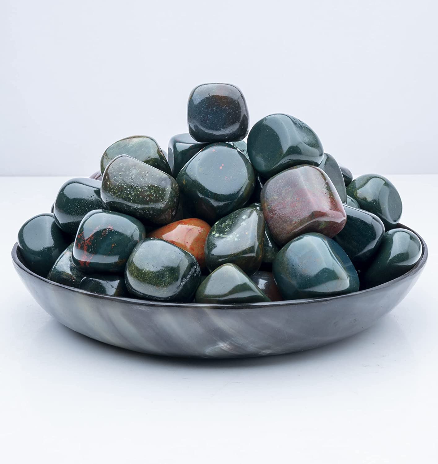 Crocon 1lb Green mica Tumbled Stones and Crystals Bulk, Polished Stones - Rock Collection