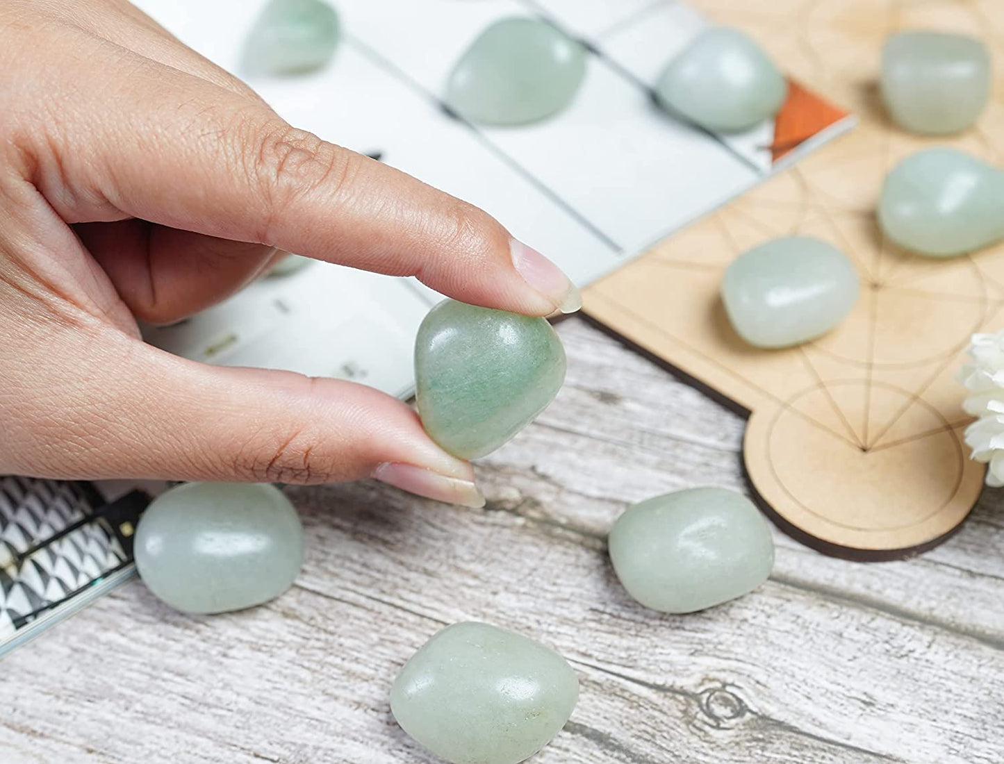 Bezavo Yellow Aventurine Tumbled Stones and Crystals Bulk 13 Pieces Set