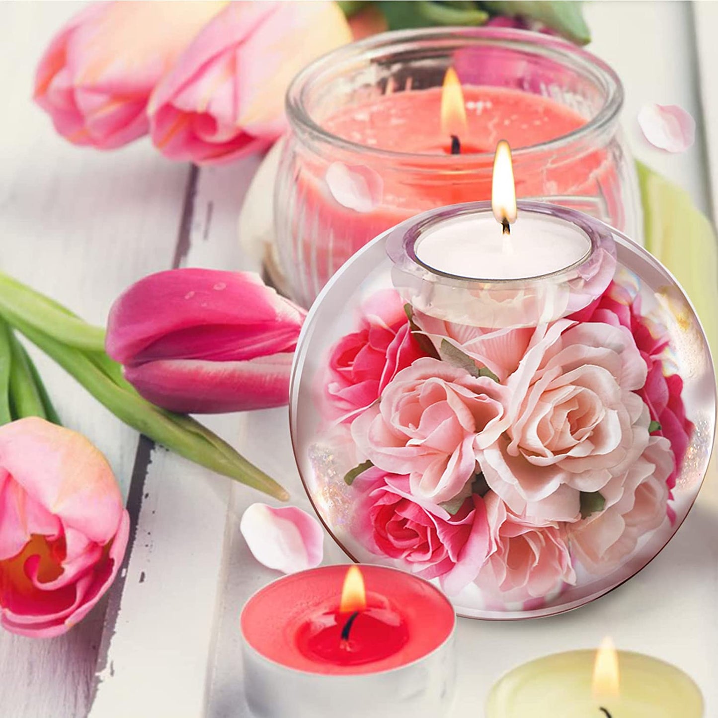 Tealight Candle Holder Resin Molds, 4 Inch and 3.2 Inch Tea Light Holder Molds, Large Sphere Epoxy Resin Mold for DIY Wedding Home Table Decor