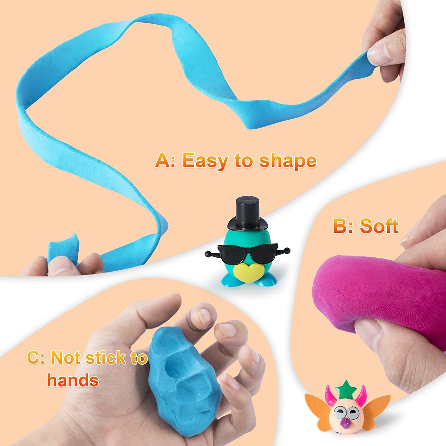 AESTD-ST Air Dry Clay Kit, 42 Corlors Modeling Clay for Kids, Safe & Non-Toxic Super Light DIY Soft Magic Clay, Molding Clay with Sculpting Tools and Tutorial Cards