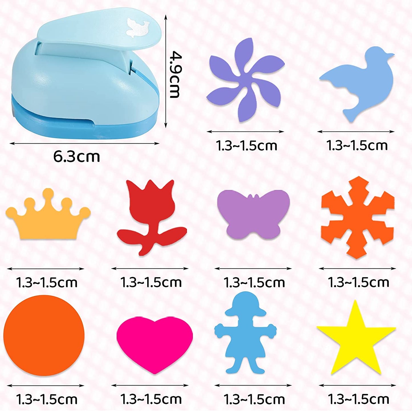 10 Pieces Craft Hole Punch Mini Craft Paper Punch Single Crafting Scrapbook Punch Shape Hole Puncher for DIY Craft, Scrapbook, Cards, Handmade Project, 10 Shapes