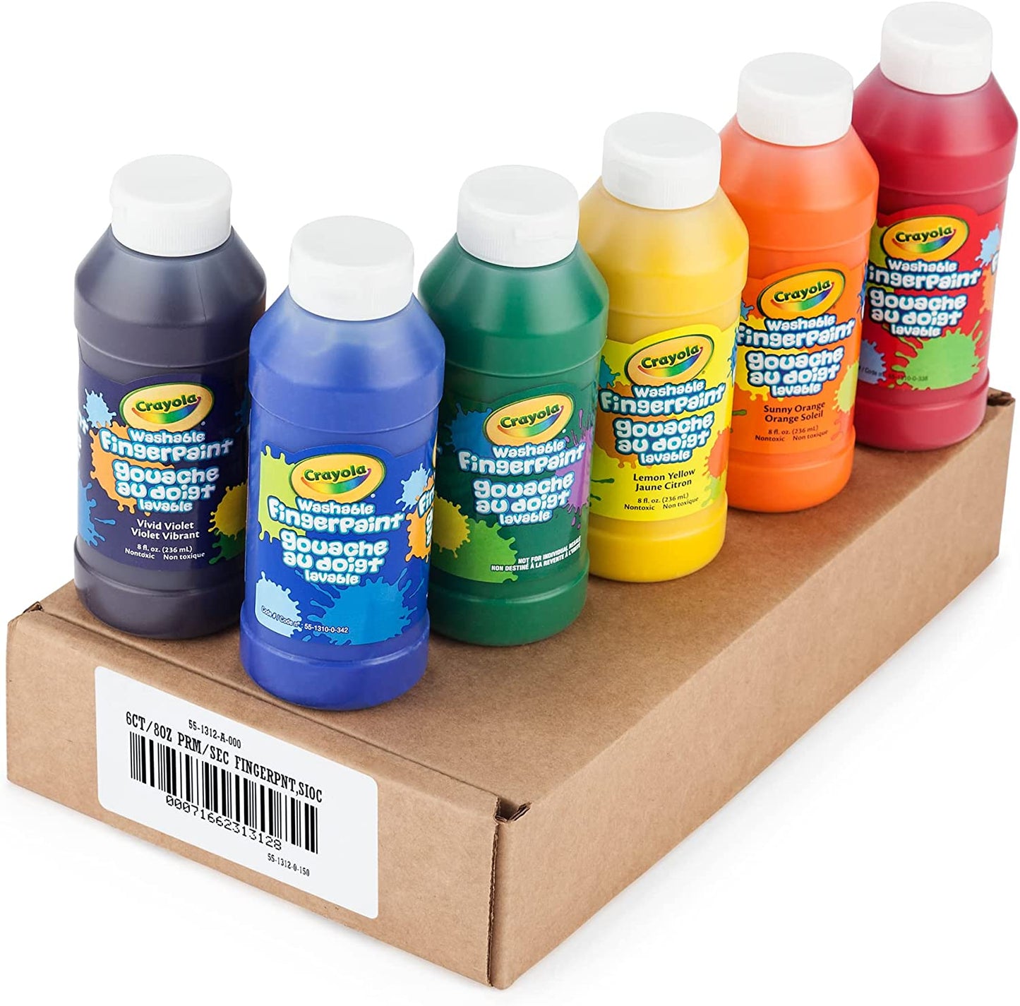 Crayola Washable Finger Paints (6 Count) Kids Paint Set