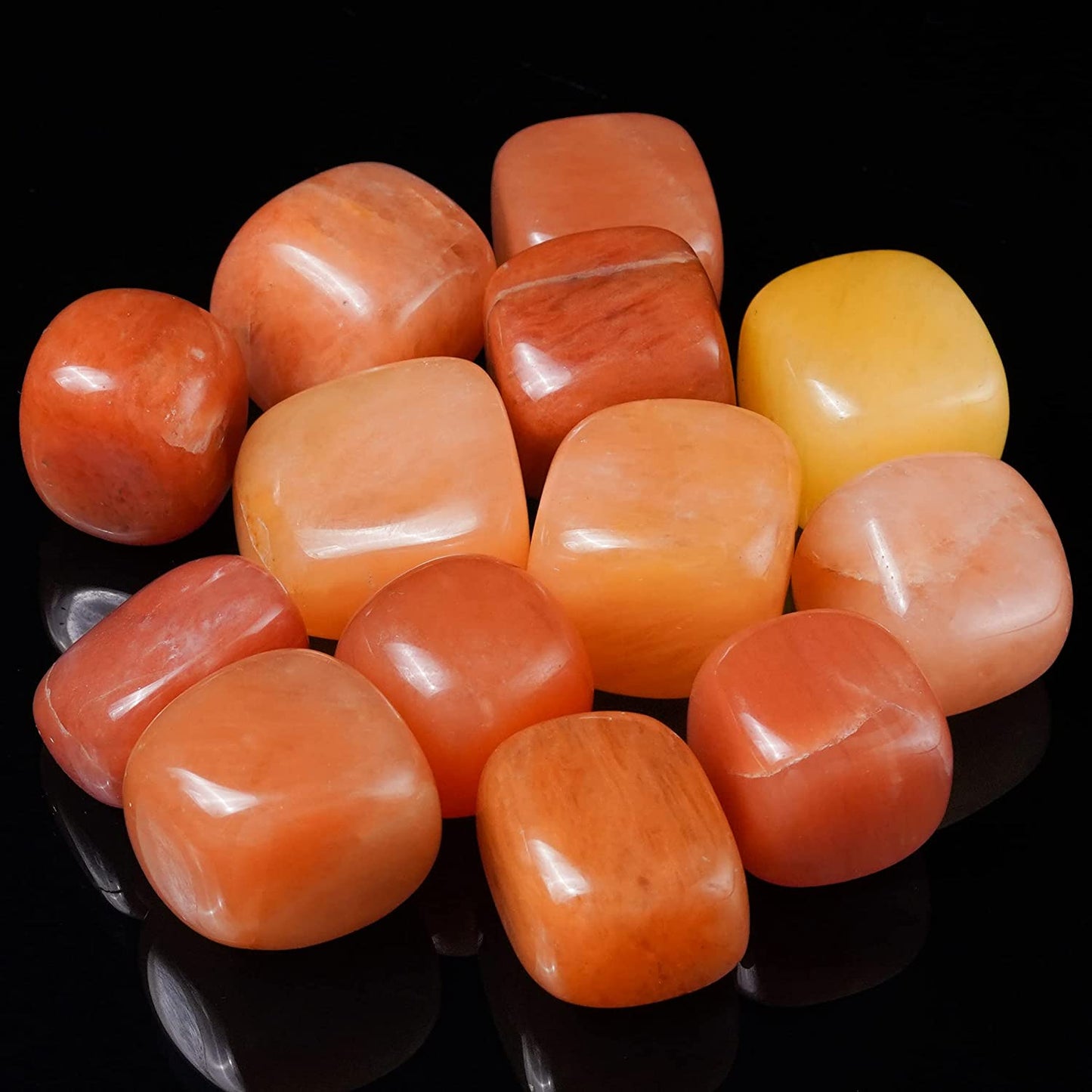Bezavo Yellow Aventurine Tumbled Stones and Crystals Bulk 13 Pieces Set
