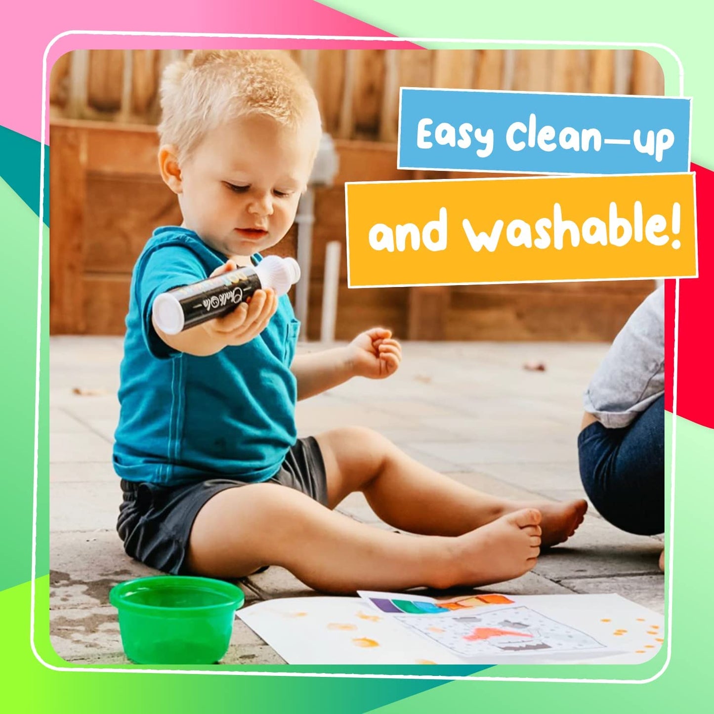 Chalkola Kids Washable Dot Markers 10 Shimmer Colors | Water-Based Non Toxic Paint Daubers for Toddlers | Fun Preschool Art Supplies