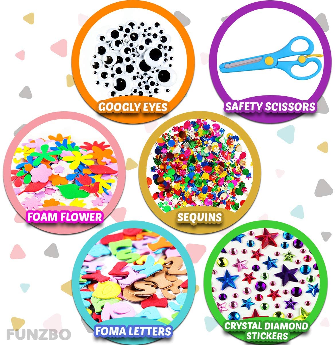 Assorted Arts and Crafts Supplies for Kids- D.I.Y. Collage School Crafting Materials Supply Set, Craft Art Material Kit