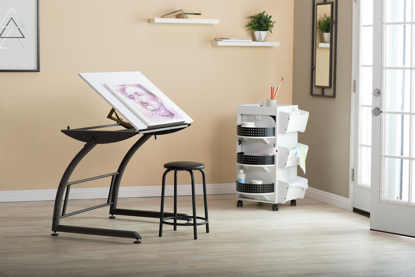Studio Designs Triflex Modern Adjustable Drafting Table with 35" Wide Angle