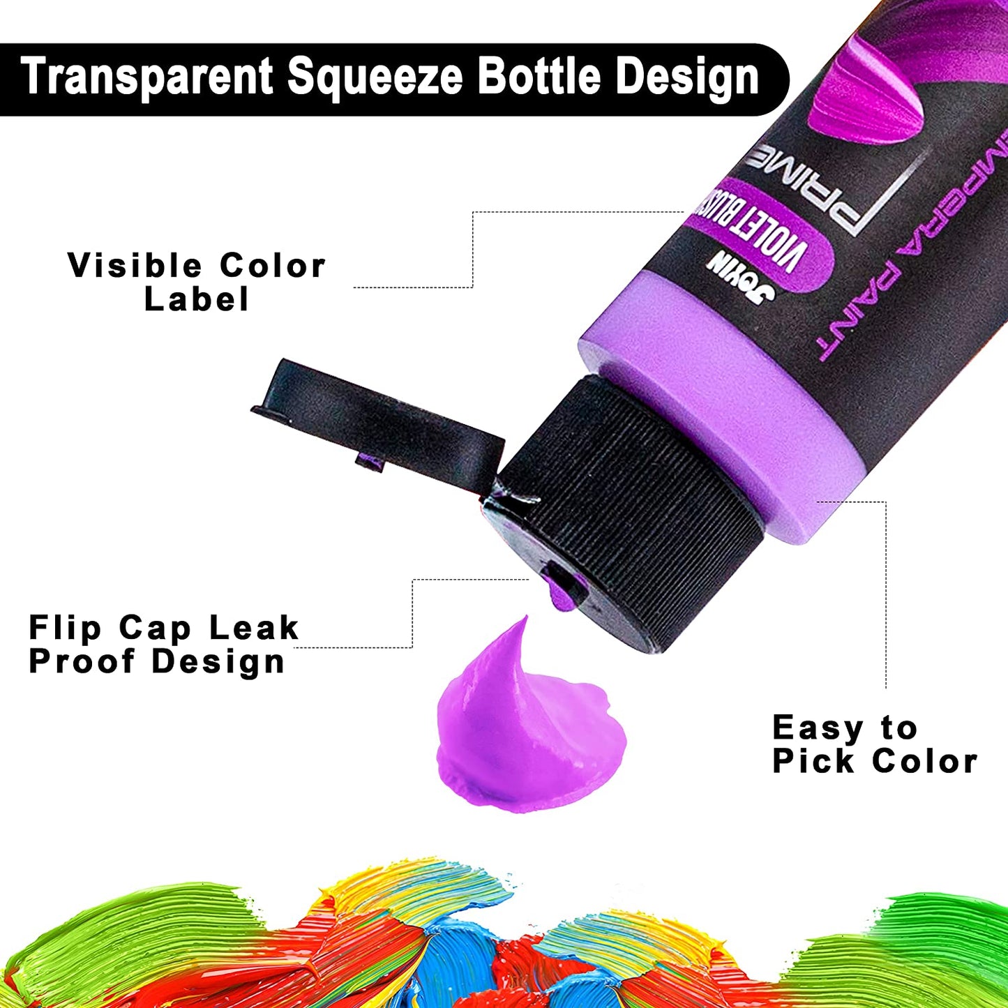 JOYIN Washable Paint for Kids 42PCS - (2 oz Each) with 15 Brushes and 4 Palettes