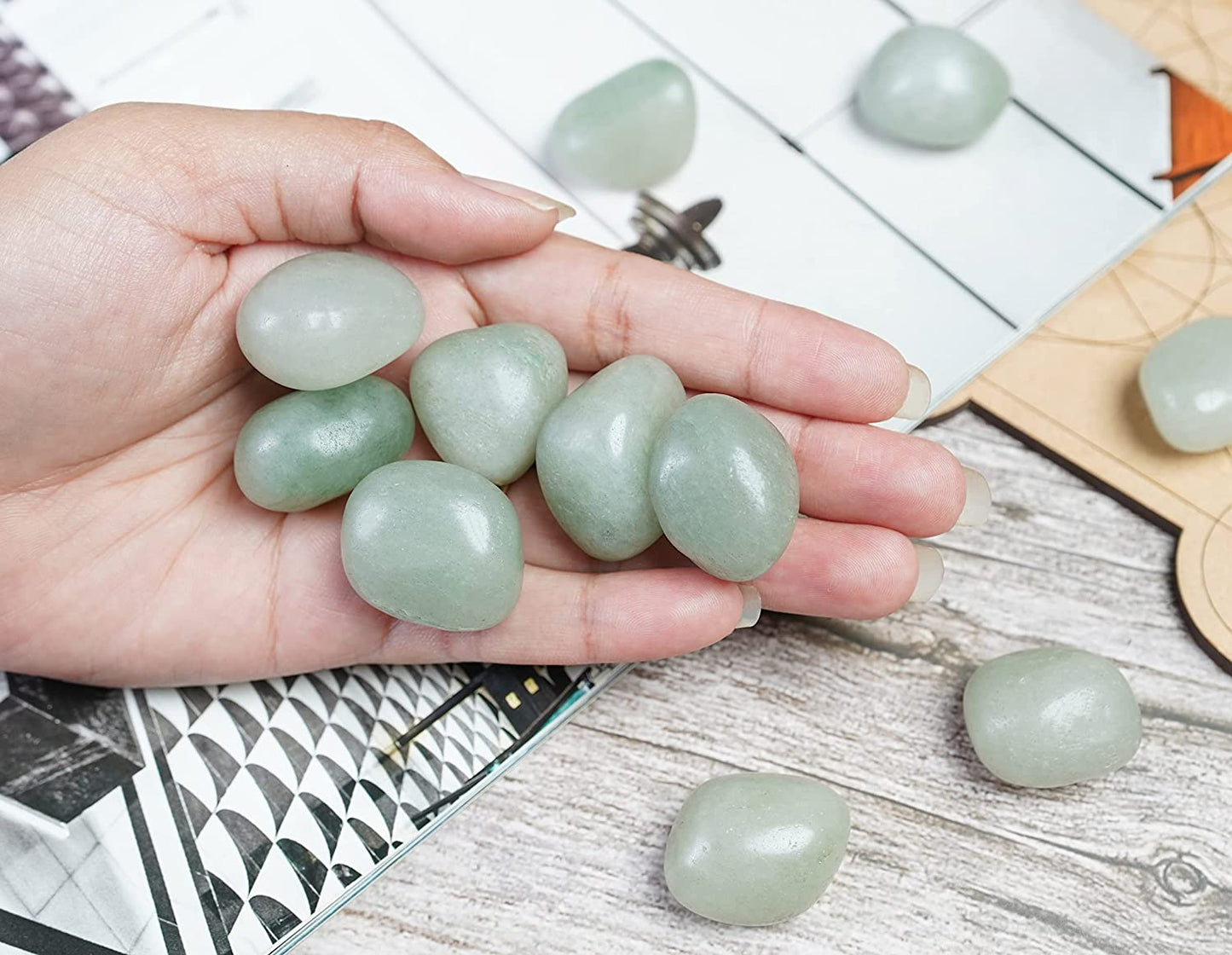 Bezavo Yellow Aventurine Tumbled Stones and Crystals Bulk 13 Pieces Set
