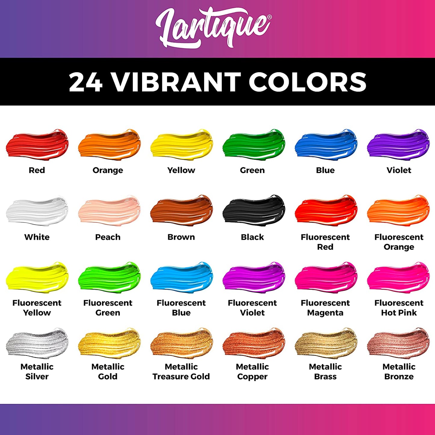 Lartique Washable Paint-12 Colors Finger Paint, Regular and Fluorescent Kids Paint Set