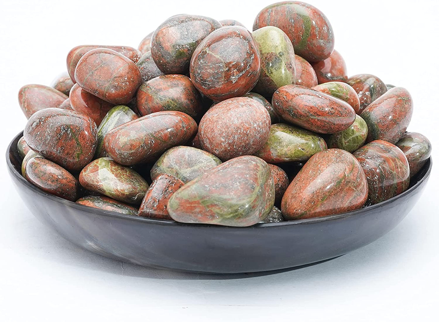 Crocon 1lb Green mica Tumbled Stones and Crystals Bulk, Polished Stones - Rock Collection