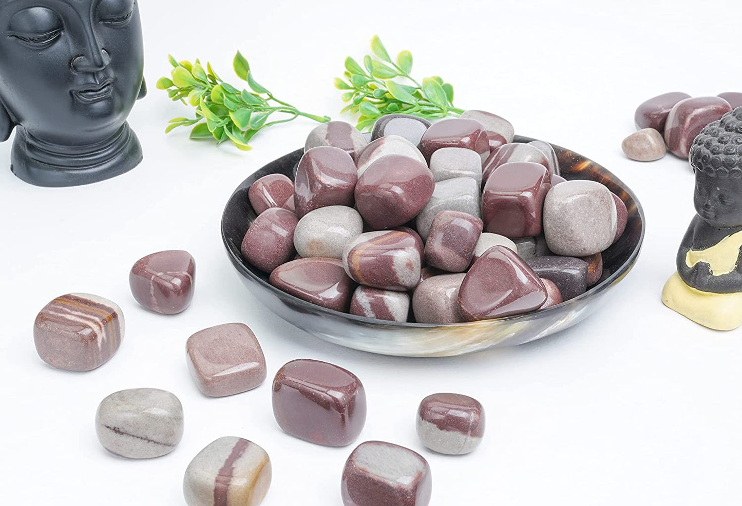 Crocon 1lb Green mica Tumbled Stones and Crystals Bulk, Polished Stones - Rock Collection