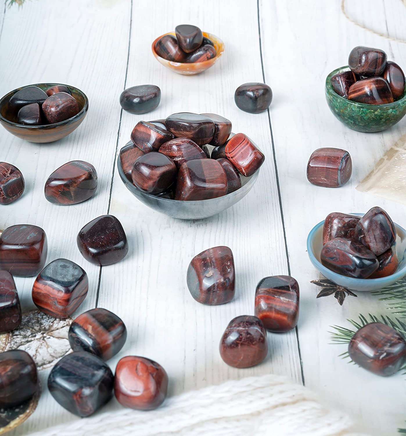 Crocon 1lb Red Tiger Eye Tumble Stones and Crystals Bulk Natural Crystal Kit Size : 20-25 mm